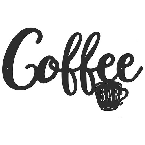 Placa Decorativa em Metal - Coffee Bar
