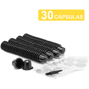 Cápsula Descartável de Plástico BPA Free para café expresso - Cafeteiras Nespresso - Kit com 30, 60 ou 120 cápsulas